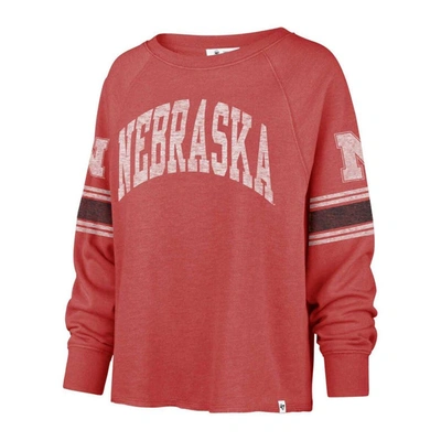 Shop 47 ' Scarlet Nebraska Huskers Allie Modest Raglan Long Sleeve Cropped T-shirt