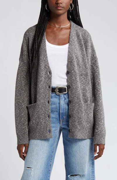 Shop Treasure & Bond Clean Oversize Cardigan In Grey Dark Heather