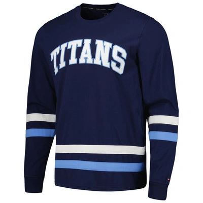 Shop Tommy Hilfiger Navy/light Blue Tennessee Titans Nolan Long Sleeve T-shirt
