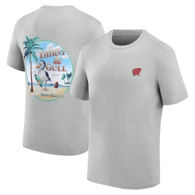 Shop Tommy Bahama Gray Wisconsin Badgers Thirst & Gull T-shirt