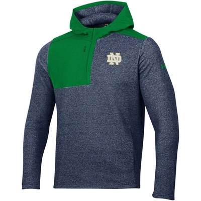 Shop Under Armour Navy Notre Dame Fighting Irish Survivor Fleece Hoodie Quarter-zip Jacket