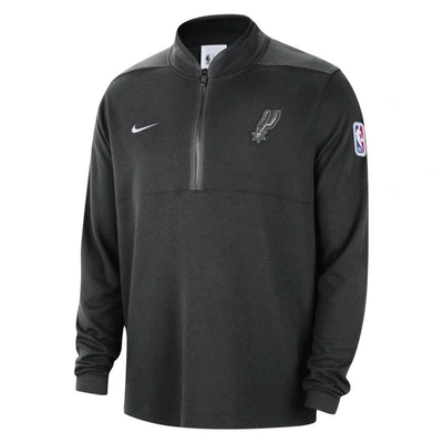 Shop Nike Black San Antonio Spurs Authentic Performance Half-zip Jacket
