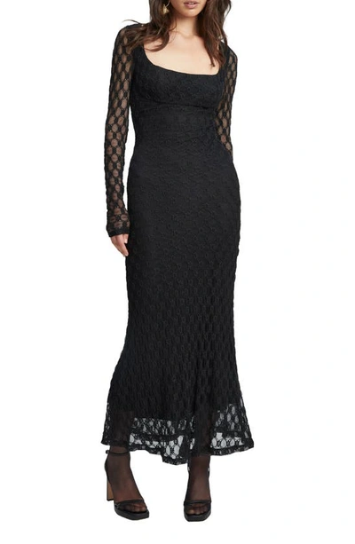 Shop Bardot Adoni Long Sleeve Lace Overlay Midi Dress In Black