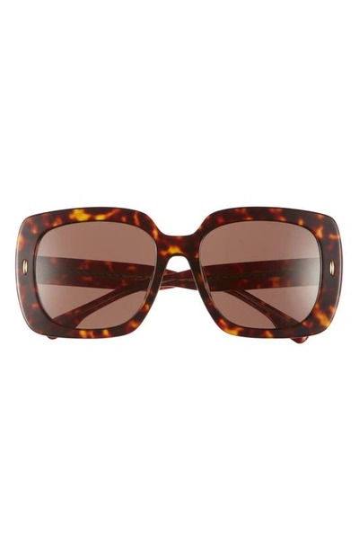 Shop Tory Burch 56mm Square Sunglasses In Dark Tortoise