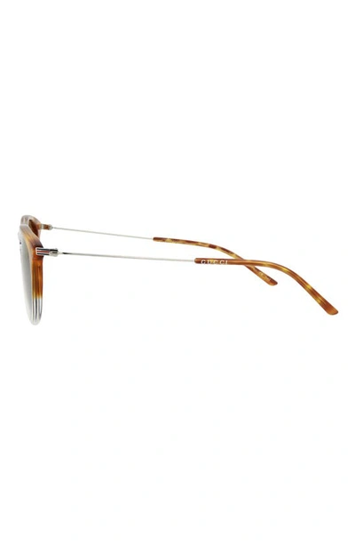 Shop Gucci 64mm Oval Sunglasses In Havana Silver Brown