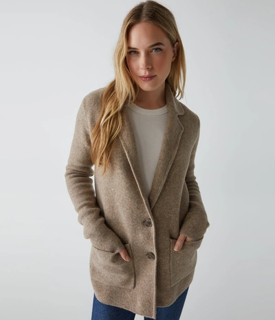 Michael Stars Diana Knit Blazer In Dark Oatmeal In Dark Oatmeal