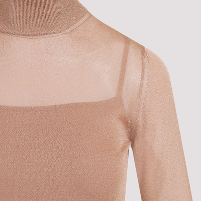 Shop Max Mara Ilde Lurex Top Sweater In Nude &amp; Neutrals