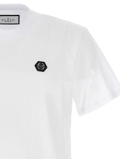 Shop Philipp Plein Logo Plaque T-shirt In White