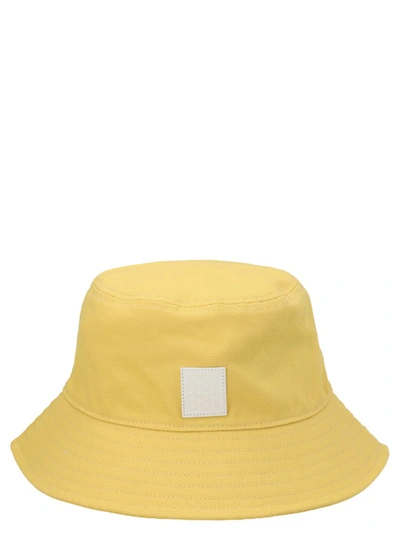 Shop Raf Simons Logo Patch Bucket Hat In Yellow