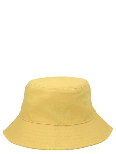 Shop Raf Simons Logo Patch Bucket Hat In Yellow