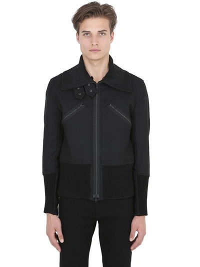 Shop Ann Demeulemeester Techno & Cotton Canvas Jacket In Black