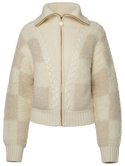 Shop Casablanca Ivory Wool Blend Sweater In White