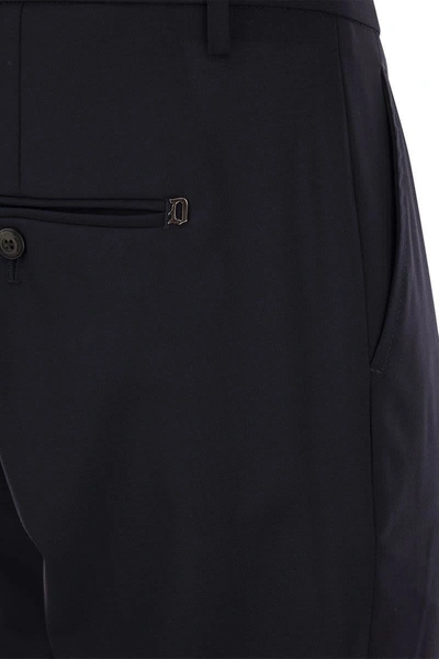 Dondup Gaubert Slim Flannel Trousers In Night Blue
