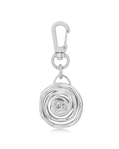 Shop Luv Aj Rosette Coil Key Chain- Silver