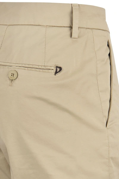 Shop Dondup Erin - Slim Cotton Trousers In Beige