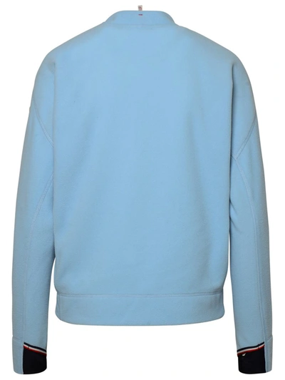 Shop Moncler Grenoble Light Blue Fleece Sweater