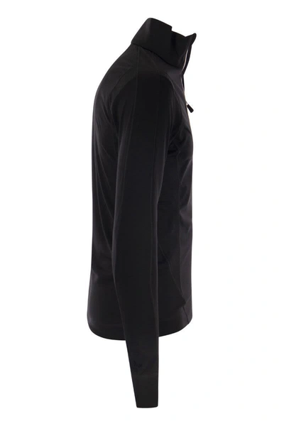 Shop Moncler Grenoble Zippered Fleece Jumpers In Black