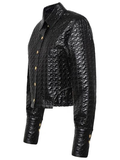 Shop Patou Quilted Crop Jacket In Black