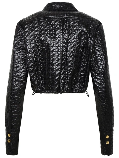 Shop Patou Quilted Crop Jacket In Black
