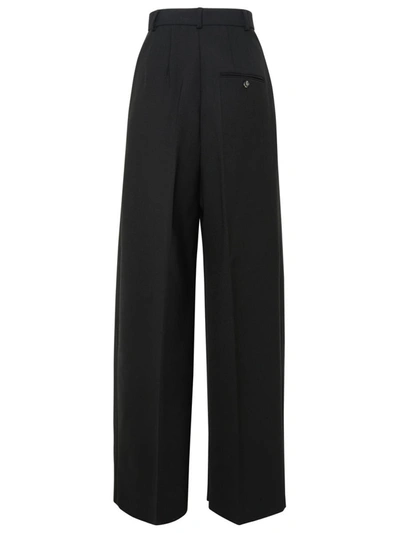 Shop Sportmax Enro 'pinstripes' Virgin Wool Blend Pants In Black