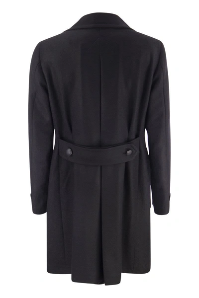 Shop Tagliatore Wool And Cashmere Double-breasted Coat In Black