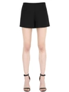 VALENTINO WOOL & SILK CREPE COUTURE SHORTS,63IADG012-ME5P0