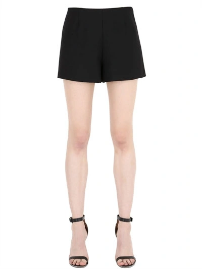 Shop Valentino Wool & Silk Crepe Couture Shorts In Black