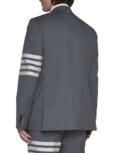 Shop Thom Browne Jackets In Med Grey