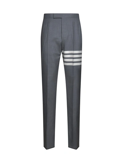 Shop Thom Browne Trousers In Med Grey
