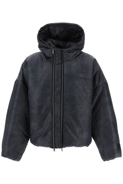Shop Y/project Double Collar Puffer Jacket In Grey