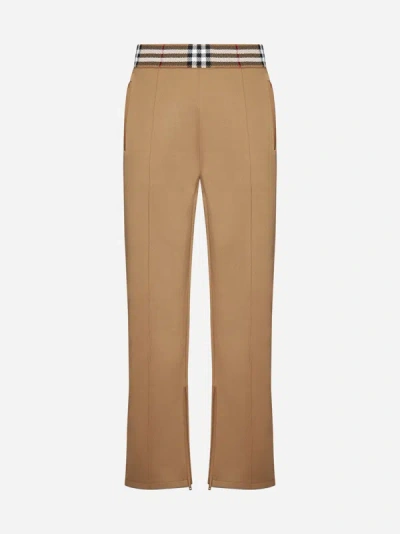 Shop Burberry Dellow Viscose-blend Trousers In Camel