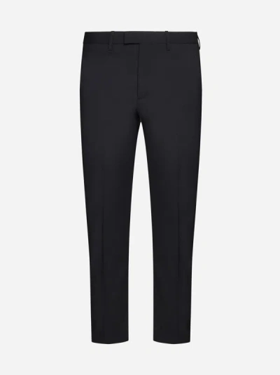 Shop Neil Barrett Cargo Skinny Wool-blend Trousers In Black