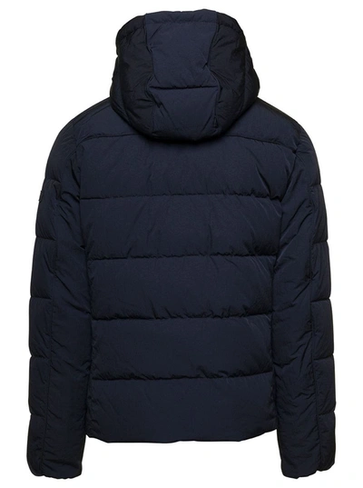 Shop Tatras 'sinami' Blue Down Jacket With Logo Patch In Nylon Man