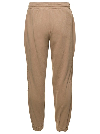 Shop Bluemarble Beige Sweatpants With Logo Patch In Cotton Man