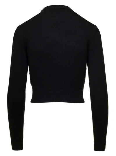 Shop Chiara Ferragni Black Sweater With 'girls Supporting Girls' Jacquard In Viscose Blend Woman