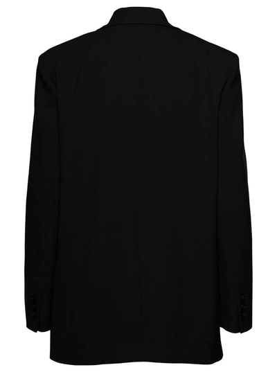 Shop The Andamane 'guia' Oversized Black Single-breasted Jacket In Viscose Blend Woman