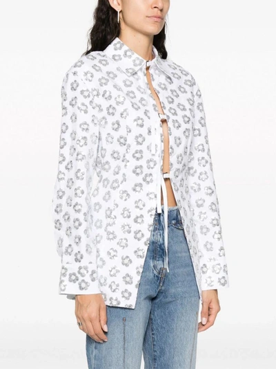 Shop Jacquemus Shirt In Eh Sequins Flowers Embroider