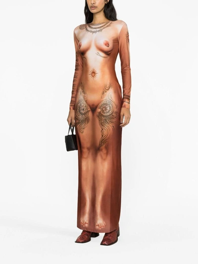 Shop Jean Paul Gaultier Dress In Light Nude