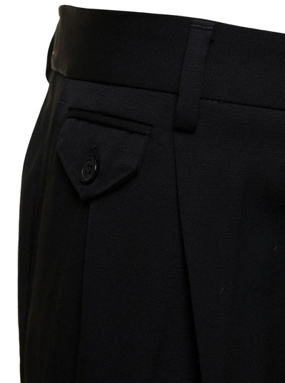 Shop Dolce & Gabbana Black Slim Pants With Elastic Waistband In Wool Woman