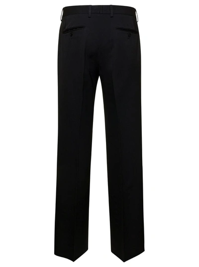 Shop Dolce & Gabbana Black Straight Pants With Welt Pockets In Wool Woman