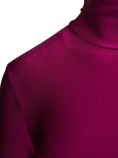 Shop The Andamane 'orchid' Bordeaux Turtleneck Crop Top In Stretch Polyamide Woman