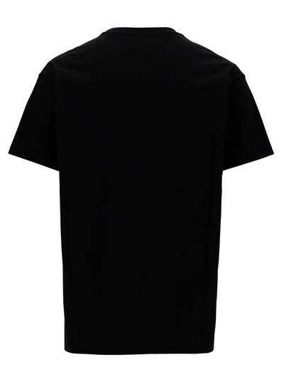 Shop Vivienne Westwood Black Crewneck T-shirt With Multicolor Orb Embroidery In Cotton Man