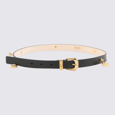 Shop Versace Belts In Black/ Gold