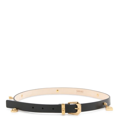 Shop Versace Belts In Black/ Gold