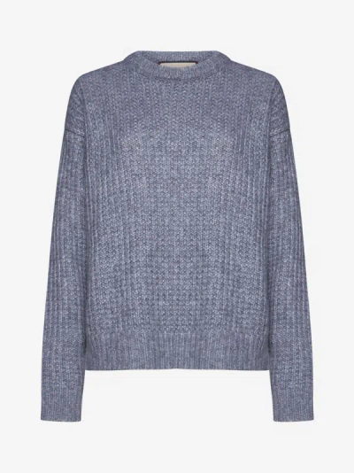 Shop Gucci Cashmere And Silk Sweater In Grey Melange
