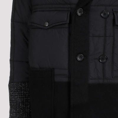 Shop Junya Watanabe Wool Coat In Black