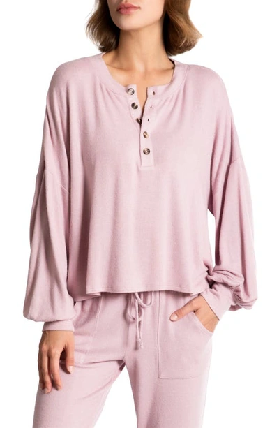 Shop Midnight Bakery Hacci Knit Pajama Top In Pink Heather