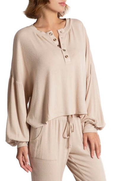Shop Midnight Bakery Hacci Knit Pajama Top In Cream Heather