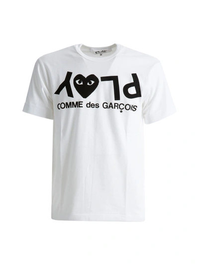 Shop Comme Des Garçons Play T-shirt With Print In White