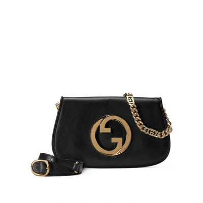 Shop Gucci Blondie Shoulder Bag In Black